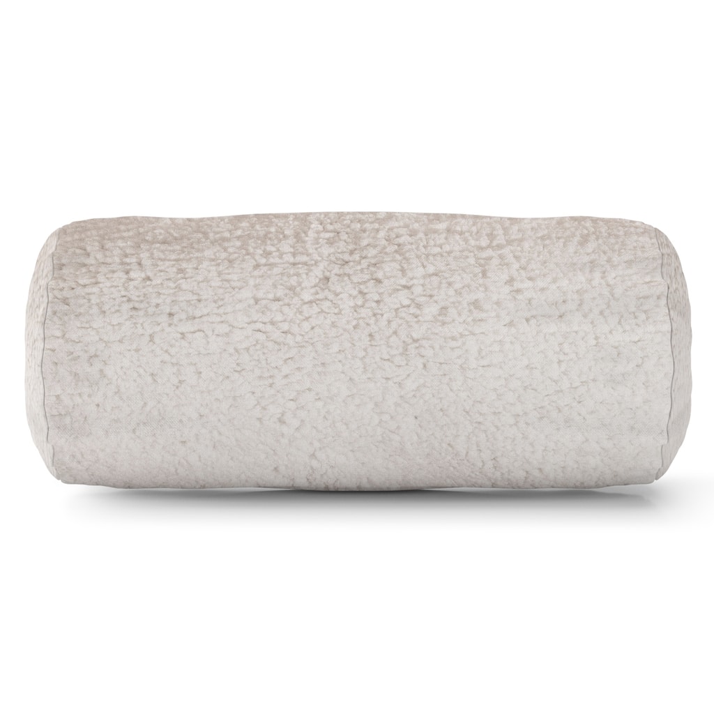 Majestic Home Goods Indoor Sherpa Round Bolster Decorative Throw Pillow