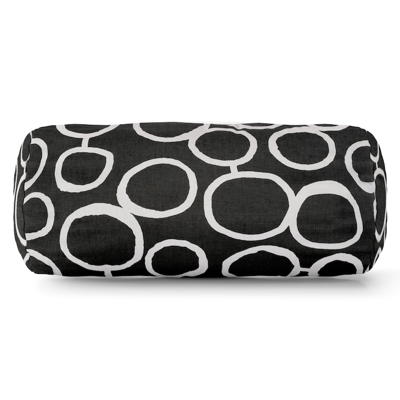 Majestic Home Goods Indoor Fusion Round Bolster Decorative Throw Pillow - Black