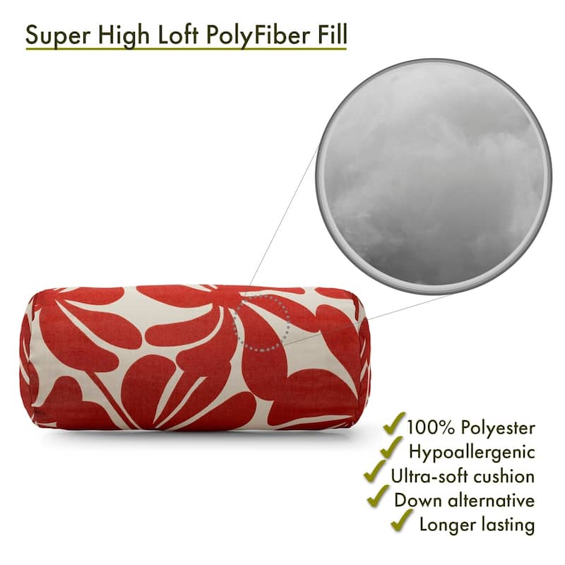 Majestic Home Goods Indoor Outdoor Plantation Round Bolster Decorative Throw Pillow