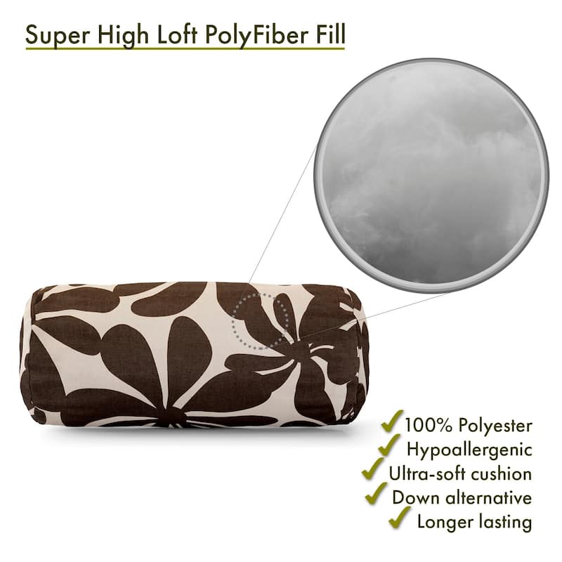 Majestic Home Goods Indoor Outdoor Plantation Round Bolster Decorative Throw Pillow