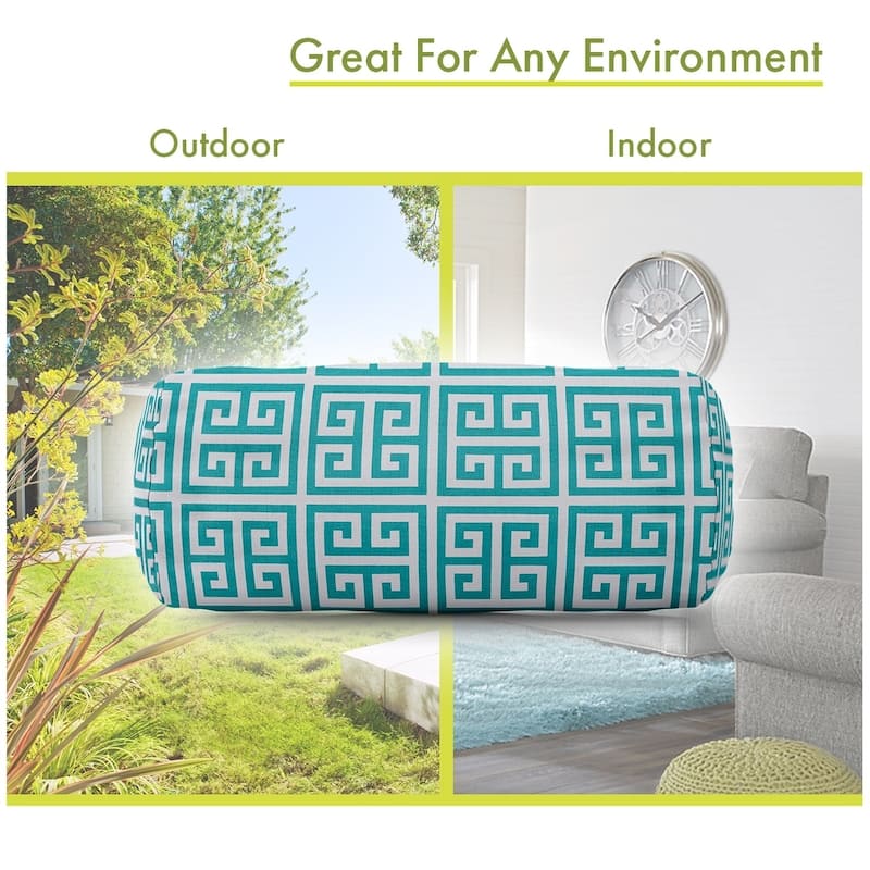Majestic Home Goods Indoor Outdoor Towers Round Bolster Decorative Throw Pillow