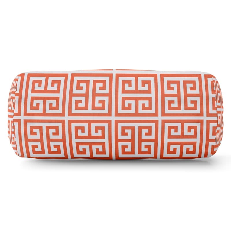 Majestic Home Goods Indoor Outdoor Towers Round Bolster Decorative Throw Pillow - Orange
