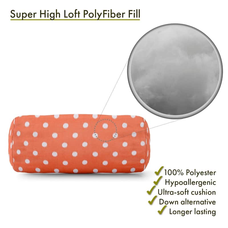 Majestic Home Goods Indoor Outdoor Ikat Dot Round Bolster Decorative Throw Pillow