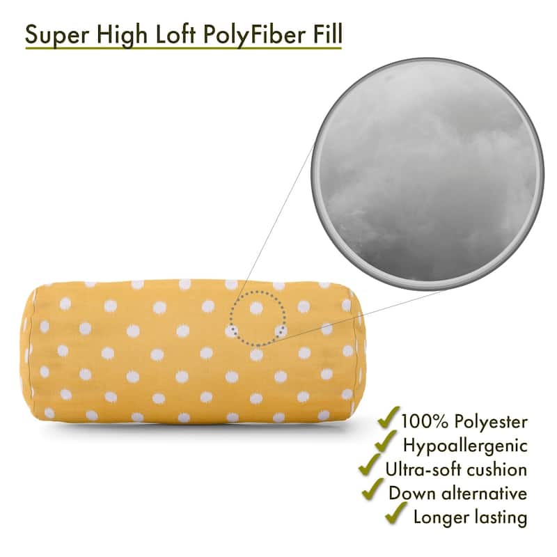Majestic Home Goods Indoor Outdoor Ikat Dot Round Bolster Decorative Throw Pillow