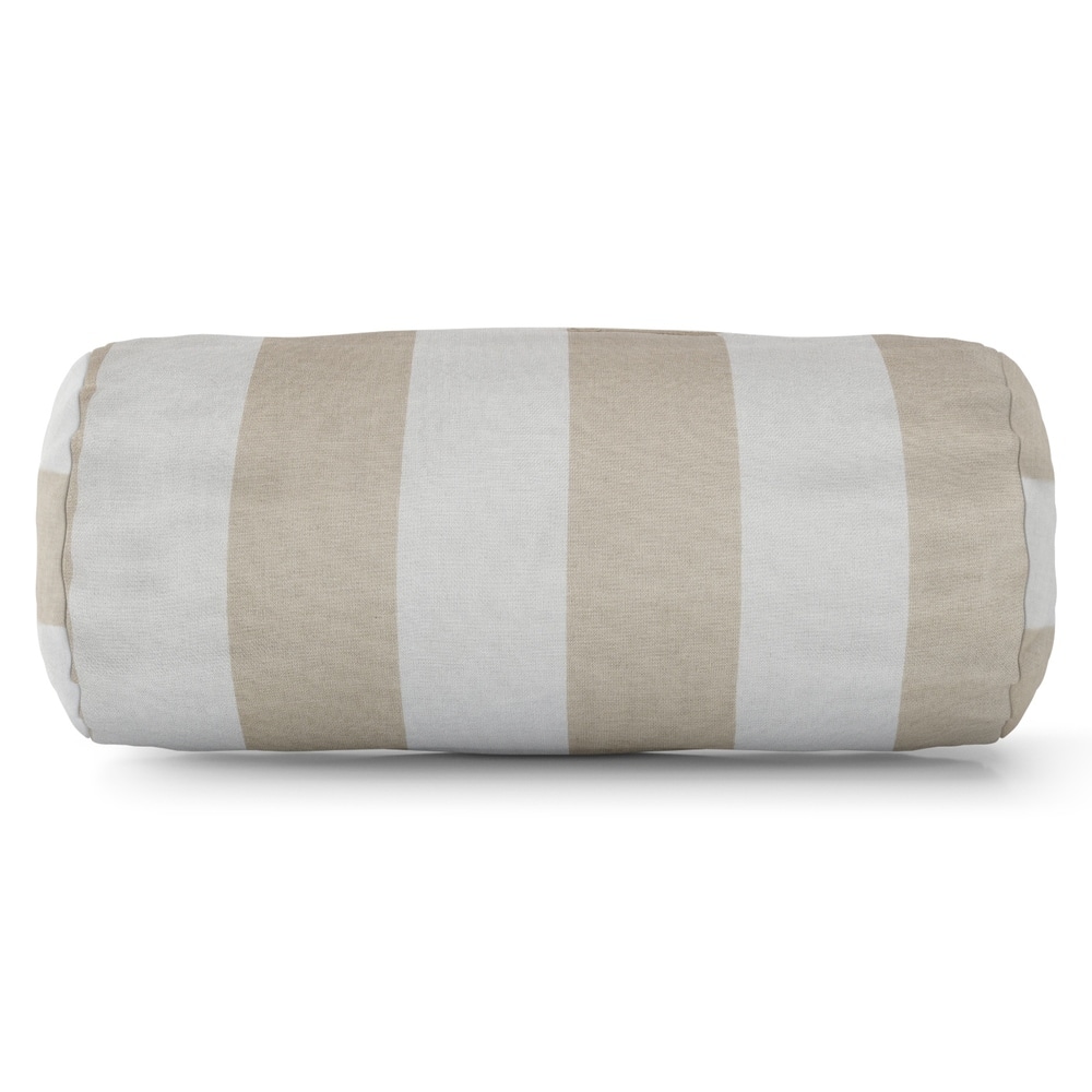 Majestic Home Goods Indoor Outdoor Vertical Stripe Round Bolster Decorative Throw Pillow