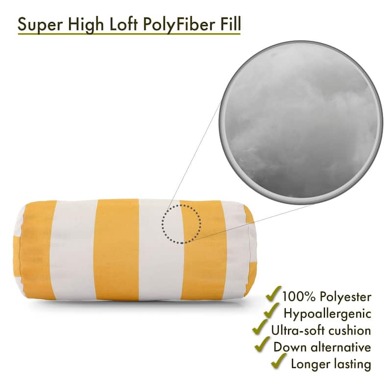 Majestic Home Goods Indoor Outdoor Vertical Stripe Round Bolster Decorative Throw Pillow