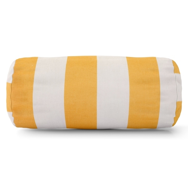 Majestic Home Goods Yellow Vertical Round Bolster Pillow Cover. 8 Round X