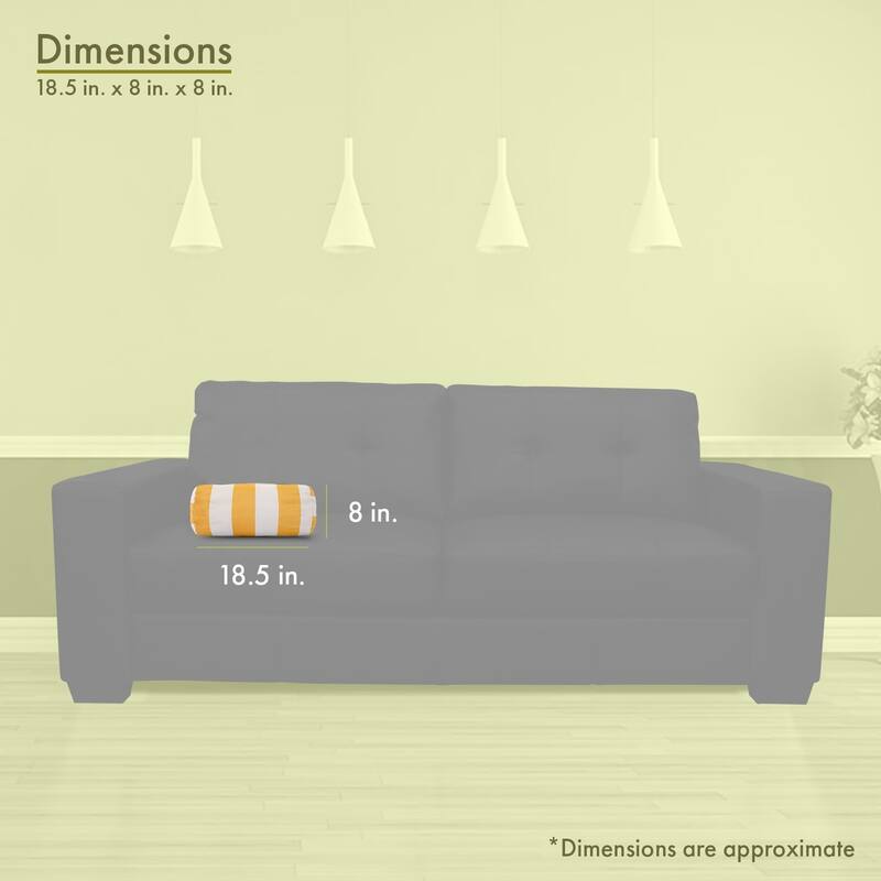 Majestic Home Goods Indoor Outdoor Vertical Stripe Round Bolster Decorative Throw Pillow