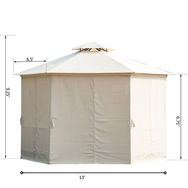 Shop Outsunny Outdoor Two Tiered Hexagonal Garden Gazebo Canopy