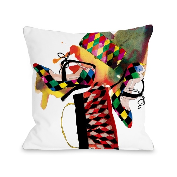 Harlequin - White Multi Pillow by Judit Garcia Talvera