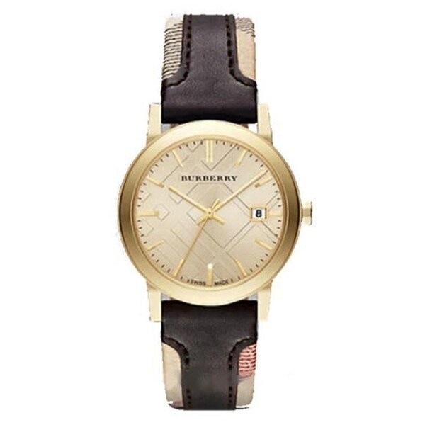 Beige and Brown Nylon and Leather Watch 