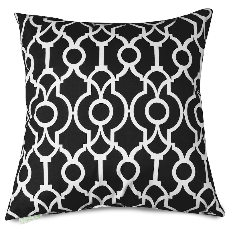 Majestic Home Goods Athens Indoor / Outdoor Large Pillow 20" L x 8" W x 20" H - Black