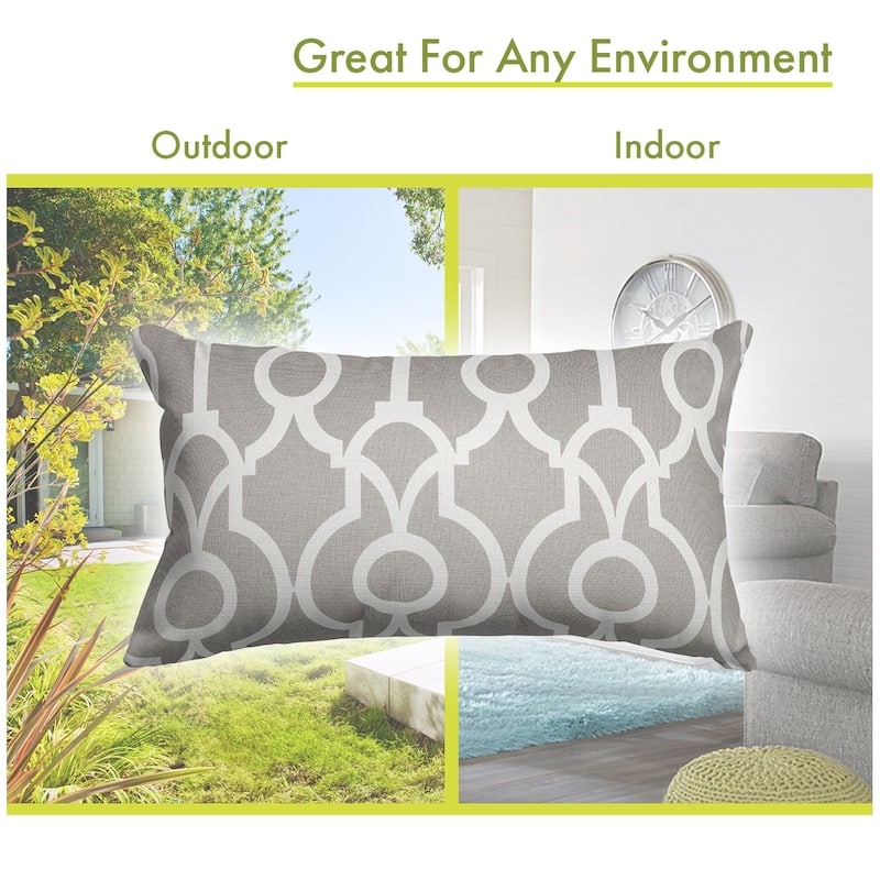 Majestic Home Goods Indoor Outdoor Athens Small Decorative Throw Pillow 20 X 12