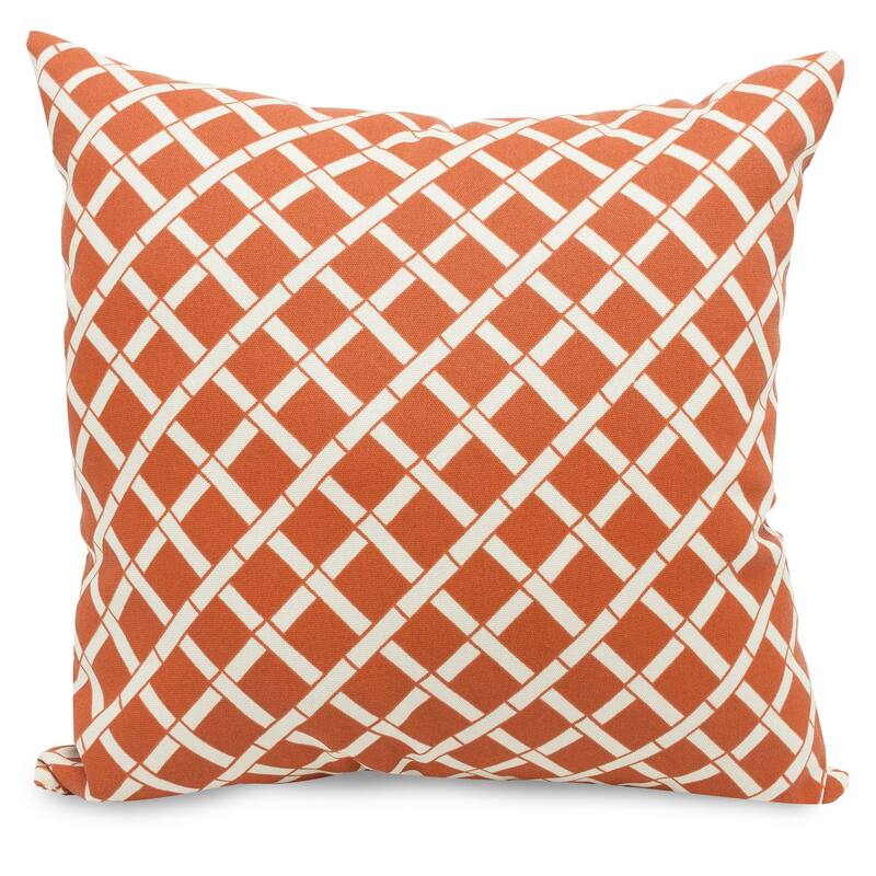 Majestic Home Goods Outdoor Bamboo Extra Large Throw Pillow 24 X 24 - Burnt Orange