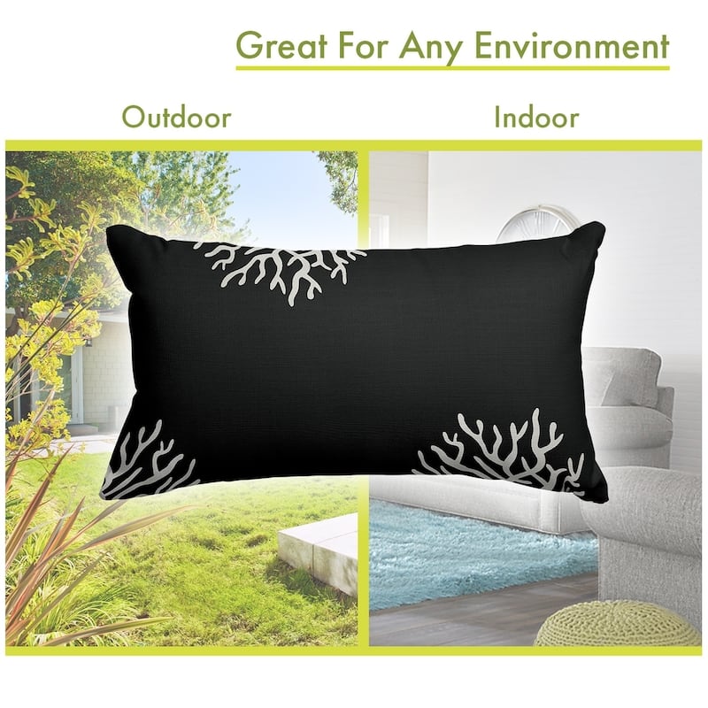 Majestic Home Goods Indoor Outdoor Coral Small Decorative Throw Pillow 20 X 12