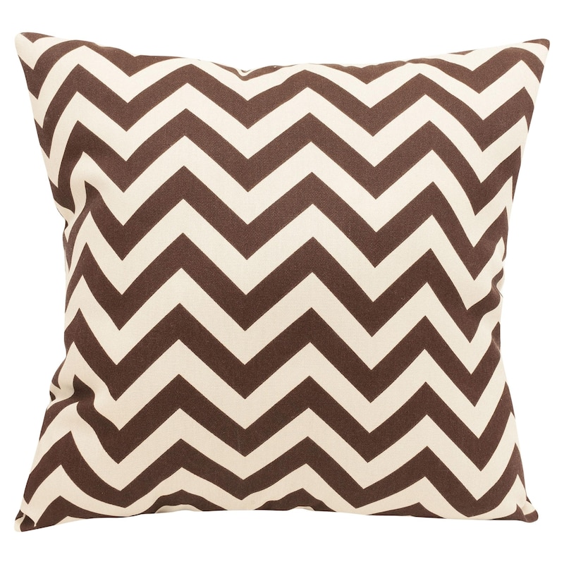 Majestic Home Goods Chevron Indoor / Outdoor Large Pillow 20" L x 8" W x 20" H - Chocolate
