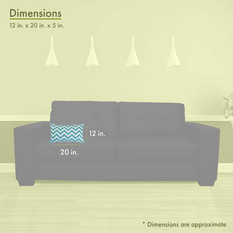 Majestic Home Goods Indoor Outdoor Chevron Small Decorative Throw Pillow 20 X 12