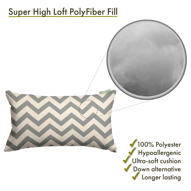 Majestic Home Goods Indoor Outdoor Chevron Small Decorative Throw Pillow 20 X 12
