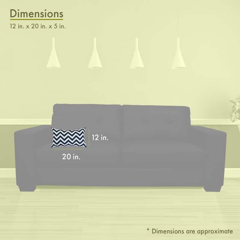 Majestic Home Goods Indoor Outdoor Chevron Small Decorative Throw Pillow 20 X 12