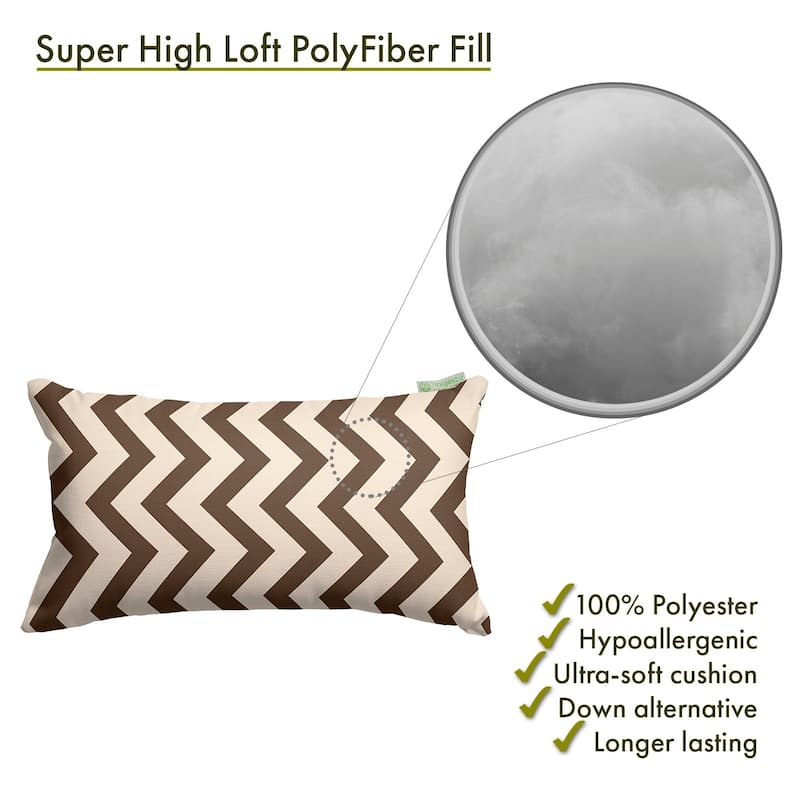Majestic Home Goods Indoor Outdoor Chevron Small Decorative Throw Pillow 20 X 12