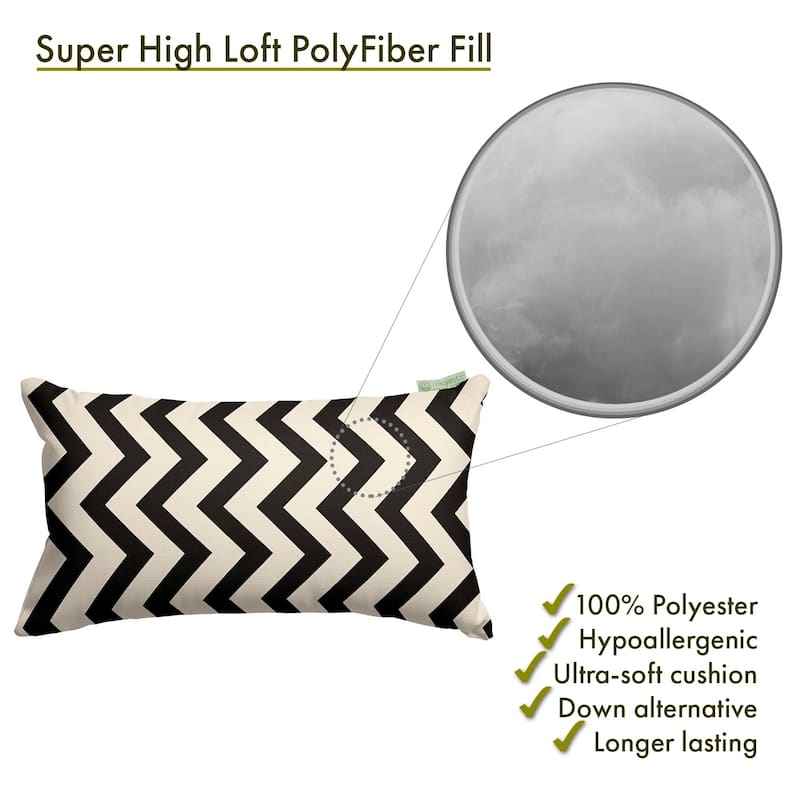 Majestic Home Goods Indoor Outdoor Chevron Small Decorative Throw Pillow 20 X 12