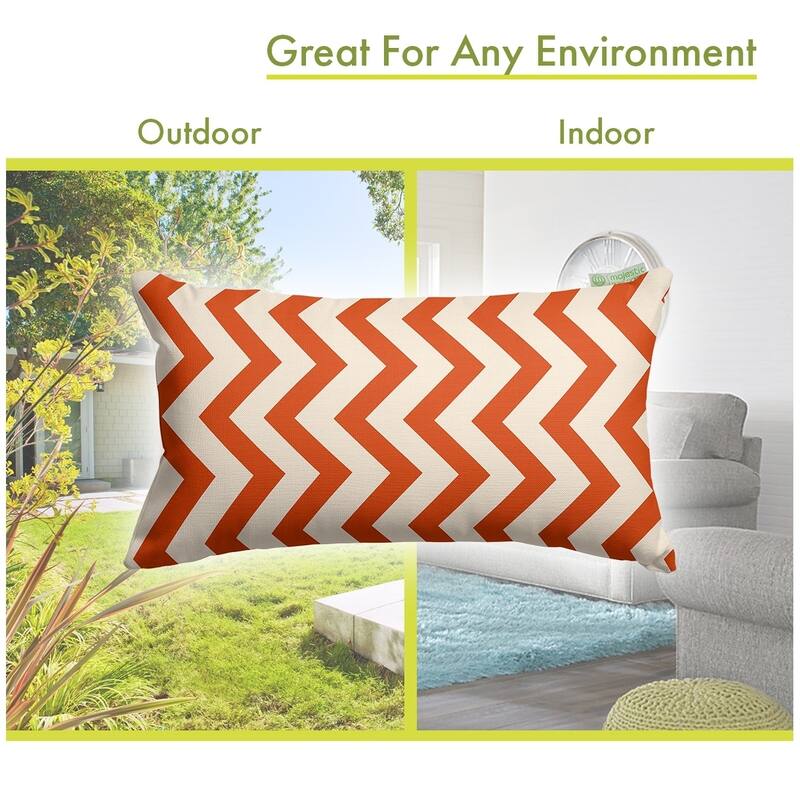 Majestic Home Goods Indoor Outdoor Chevron Small Decorative Throw Pillow 20 X 12
