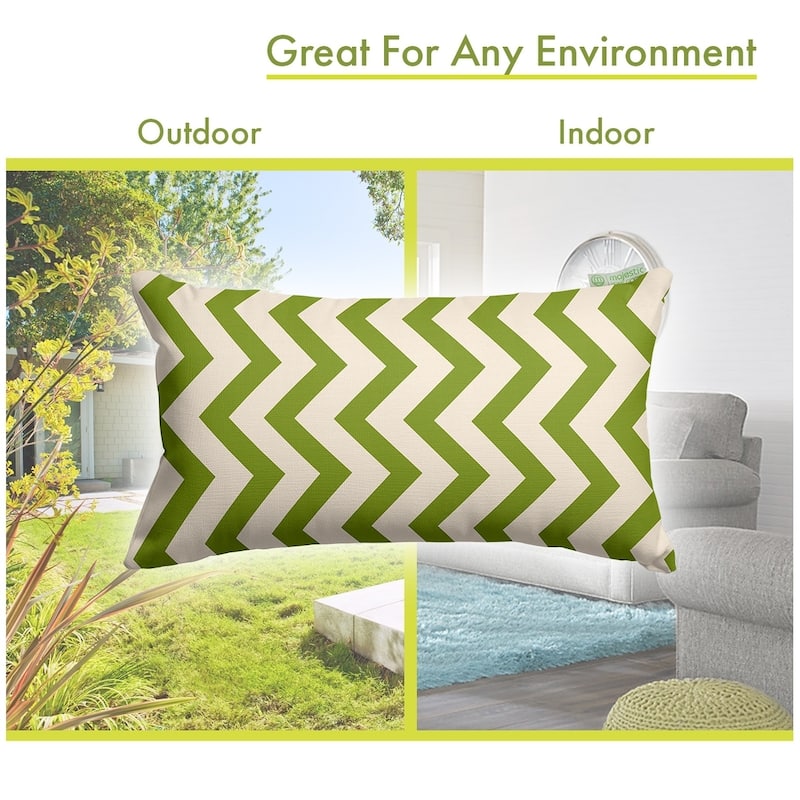 Majestic Home Goods Indoor Outdoor Chevron Small Decorative Throw Pillow 20 X 12