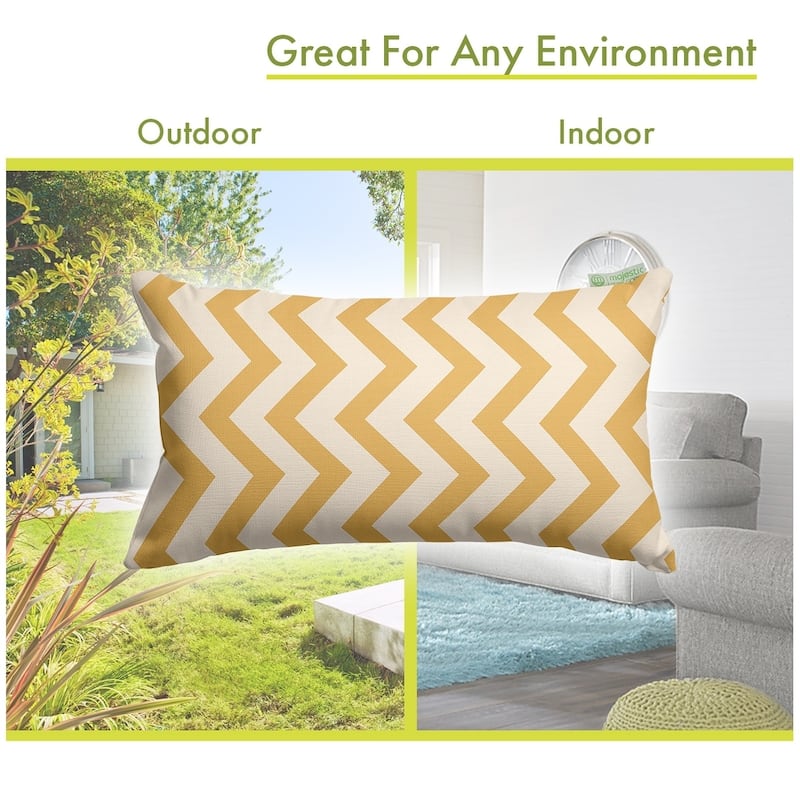 Majestic Home Goods Indoor Outdoor Chevron Small Decorative Throw Pillow 20 X 12