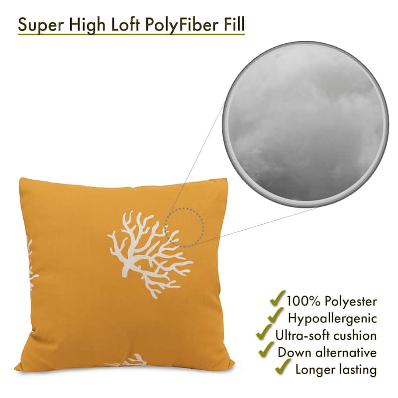 Majestic Home Goods Outdoor Coral Extra Large Throw Pillow 24 X 24