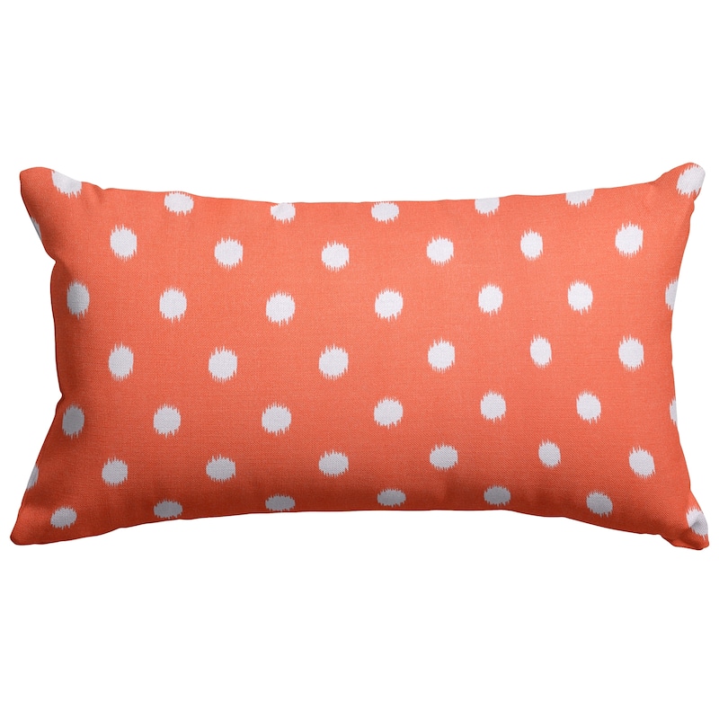 Majestic Home Goods Indoor Outdoor Ikat Dot Small Decorative Throw Pillow 20 X 12 - Orange