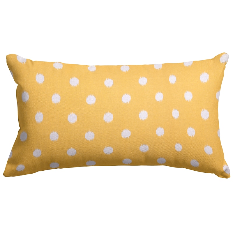 Majestic Home Goods Indoor Outdoor Ikat Dot Small Decorative Throw Pillow 20 X 12 - Citrus