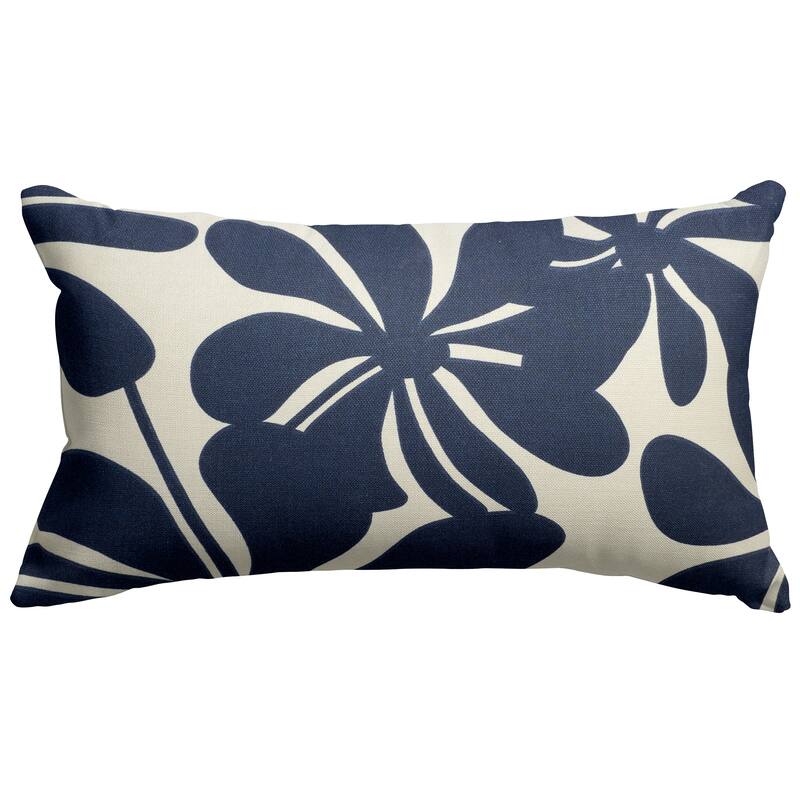 Majestic Home Goods Indoor Outdoor Plantation Small Decorative Throw Pillow 20 X 12 - Navy