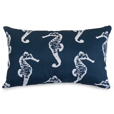 Majestic Home Goods Indoor Outdoor Sea Horse Small Decorative Throw Pillow 20 X 12