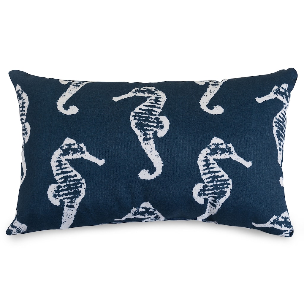 Majestic Home Goods Indoor Outdoor Sea Horse Small Decorative Throw Pillow 20 X 12