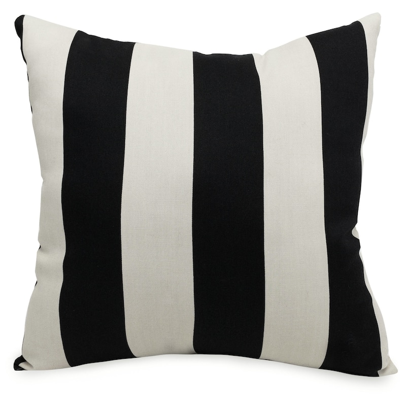 Majestic Home Goods Outdoor Vertical Stripe Extra Large Throw Pillow - Black/Cream