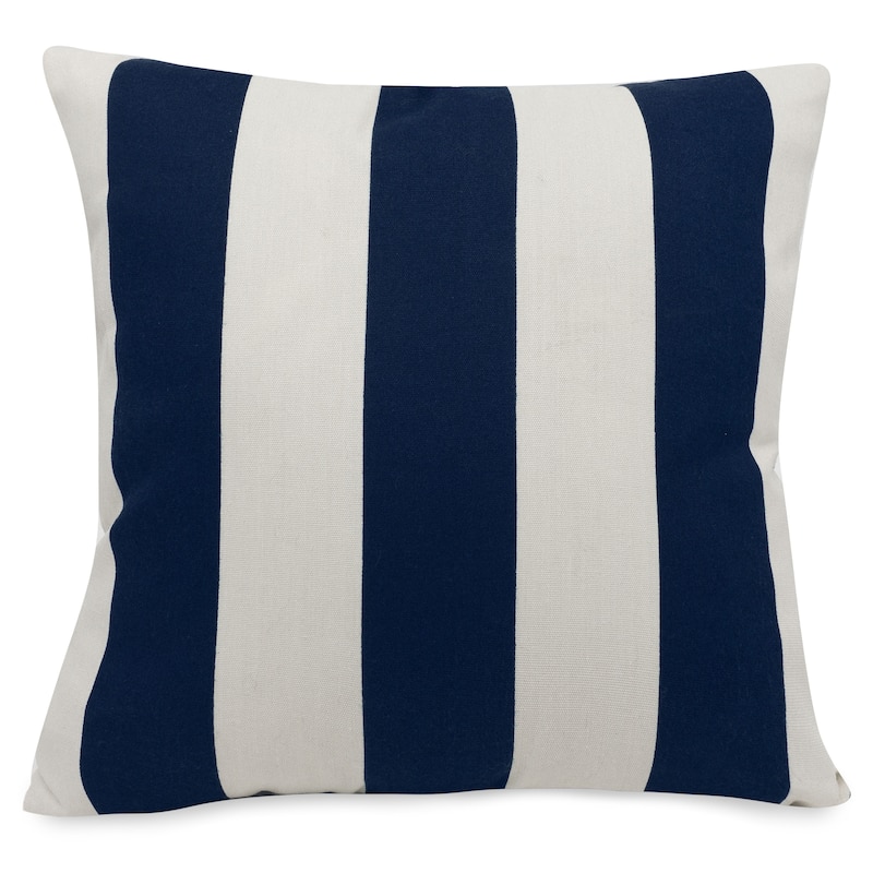 Majestic Home Goods Outdoor Vertical Stripe Extra Large Throw Pillow - Navy Blue/Cream