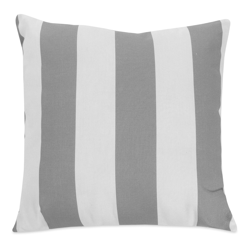 Majestic Home Goods Outdoor Vertical Stripe Extra Large Throw Pillow - Gray/Off White