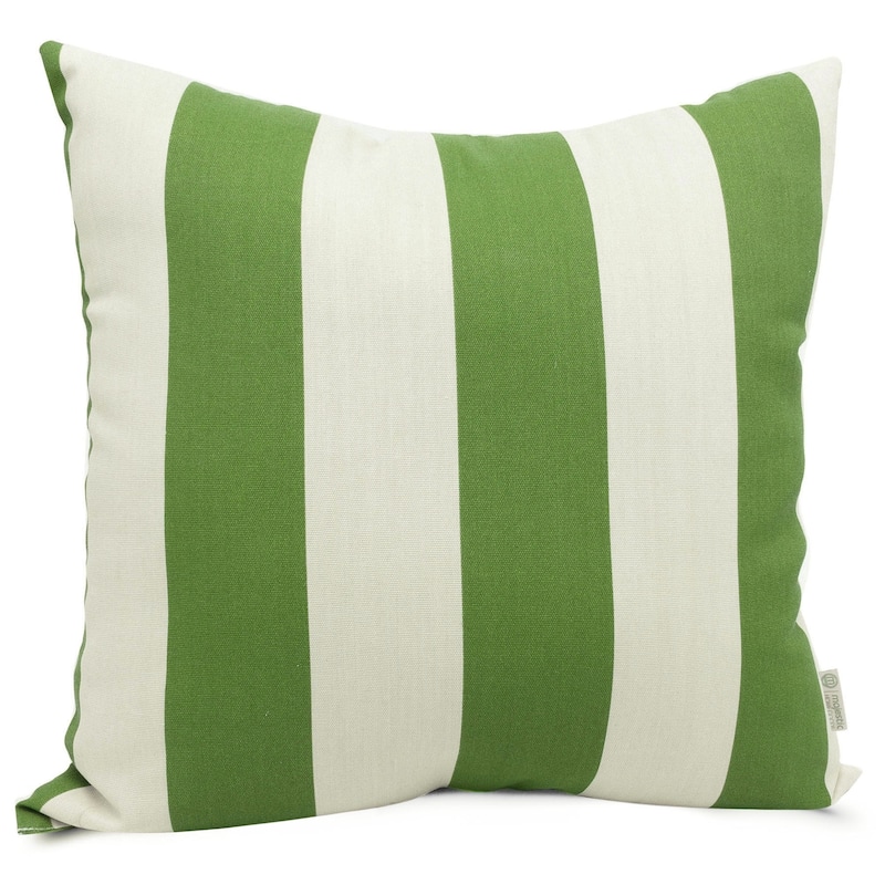 Majestic Home Goods Outdoor Vertical Stripe Extra Large Throw Pillow - Sage/Cream