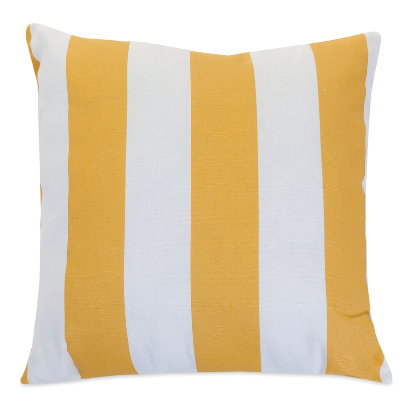 Majestic Home Goods Outdoor Vertical Stripe Extra Large Throw Pillow - Yellow/Off White
