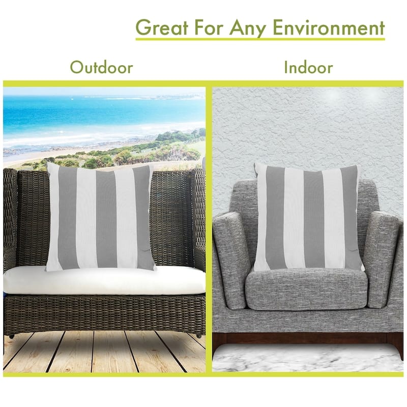 Majestic Home Goods Outdoor Vertical Stripe Extra Large Throw Pillow