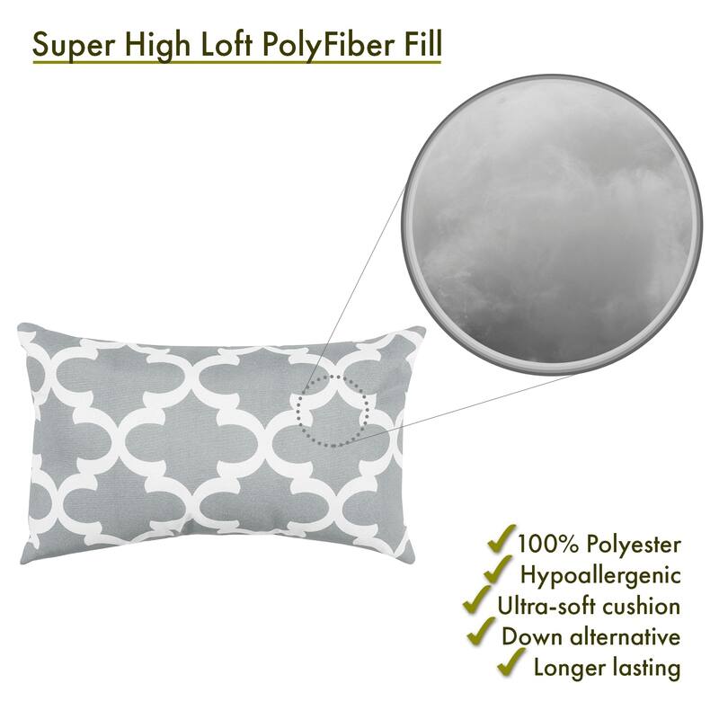 Majestic Home Goods Indoor Outdoor Trellis Small Decorative Throw Pillow 20 X 12