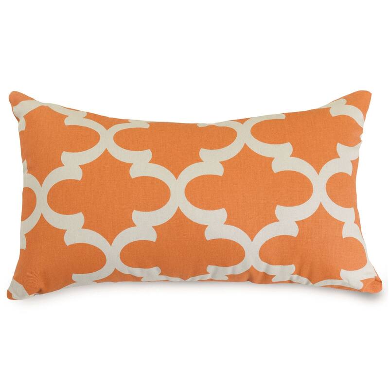 Majestic Home Goods Indoor Outdoor Trellis Small Decorative Throw Pillow 20 X 12 - Peach