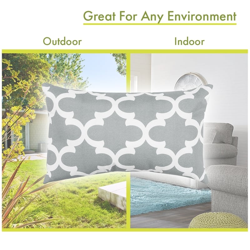 Majestic Home Goods Indoor Outdoor Trellis Small Decorative Throw Pillow 20 X 12