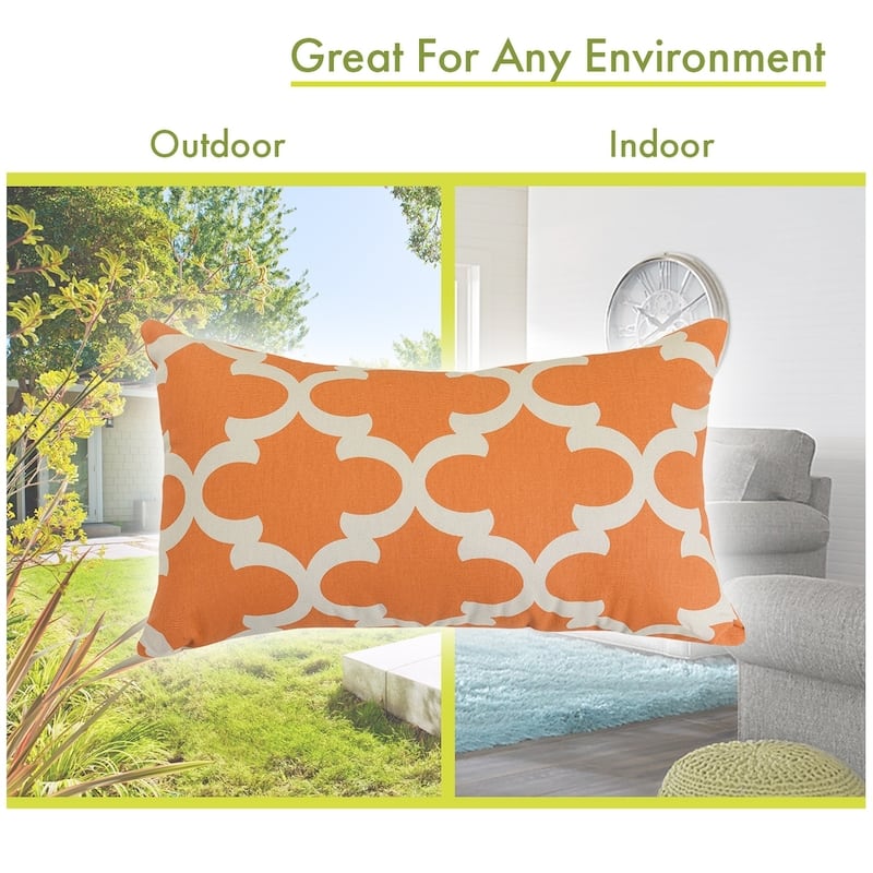 Majestic Home Goods Indoor Outdoor Trellis Small Decorative Throw Pillow 20 X 12