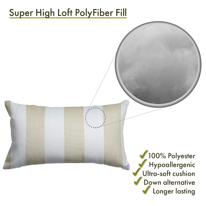 Majestic Home Goods Indoor Outdoor Vertical Stripe Small Decorative Throw Pillow 20 X 12