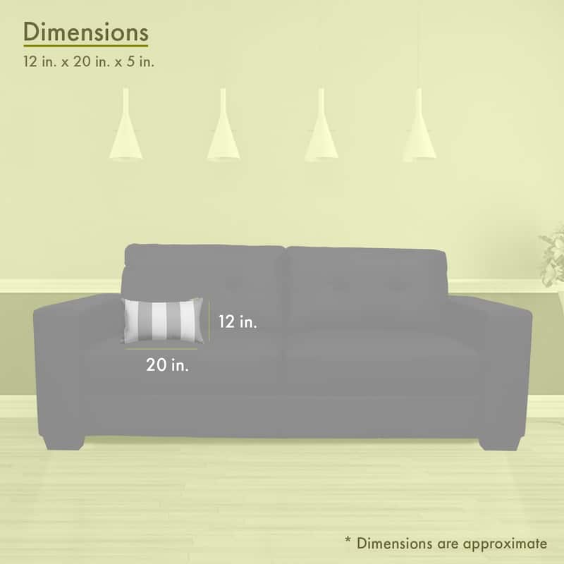 Majestic Home Goods Indoor Outdoor Vertical Stripe Small Decorative Throw Pillow 20 X 12