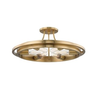 Hudson Valley Chambers 6-light Aged Brass Flush Mount