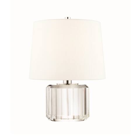 Hudson Valley Hague 1-light Clear Table Lamp with Polished Nickel Accent