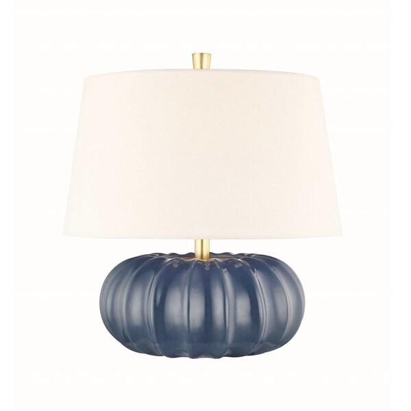 Hudson Valley Bowdoin 1 Light Slate Blue Small Table Lamp With Hudson Valley Bowdoin 1 Light Slate Blue Small Table Lamp With Aged Br Accent
