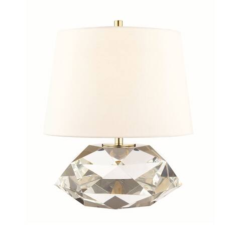 Hudson Valley Henley 1-light Clear Table Lamp with Aged Brass Accent